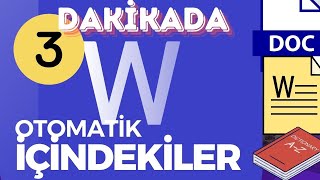 3 DAKİKADA WORD OTOMATİK İÇİNDEKİLER TABLOSU OLUŞTURMAWORD ÖĞREN [upl. by Kotz]