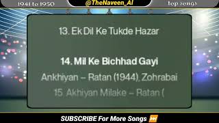 1941 to 1950 top hindi songs bollywood । thenaveen oldmusic facts music [upl. by Ahsert]