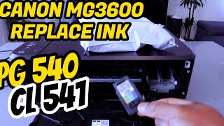 Canon MG3600 All In One Printer REPLACE INK Cartridges and INK Setup [upl. by Hinckley]