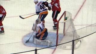 Evgeni Nabokov in action during the Islanders  Senators hockey game [upl. by Dagney]