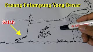 Cara benar pakai pelampung mancing ikan di kolam harian [upl. by Esekram]