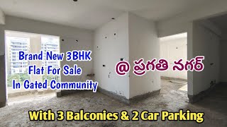 With 3 Balconies amp 2 Car Parking  Brand New 3BHK Flat For Sale in Hyderabad Gated Community [upl. by Enyrhtac]