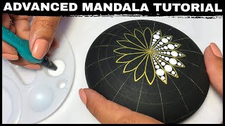 How to Mandala Stones Dot Art  Mandala for Beginners  Tutorial Rocks Painting Mandala dotart [upl. by Adena615]