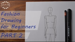 How to draw a woman body  fashion figure  Fashion drawing for beginners 2  Justine Leconte [upl. by Nonarb]