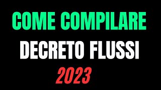 COME COMPILARE LE DOMANDE DI DECRETO FLUSSI 2024 [upl. by Qirat]