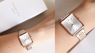 Rosefield The Boxy Watch Silver Rose Gold Review [upl. by Muir]