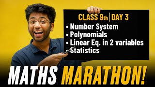 Class 9th Complete Maths Marathon🔥  Number System  Polynomials  Linear Eq in 2 Variable  Stats [upl. by Samoht505]