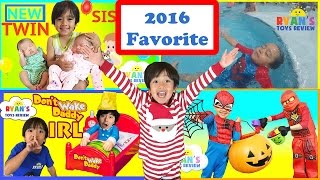 Ryan ToysReview Rewind 2016 Family Fun Kids Playground Twin Sisters Pie Face Dont Wake Daddy [upl. by Roberson]