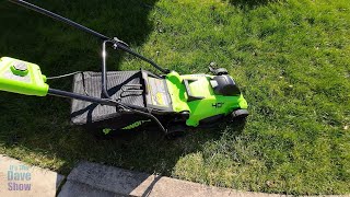 Greenworks 40V 16quot Brushless Cordless Push Lawn Mower  Blower [upl. by Sharai389]