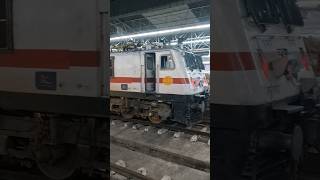 Powerful WAP7 of Tughlakabad Shed at Howrah Railway Station  Indian Railways [upl. by Natsreik]