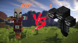 100 Pillager vs Wither [upl. by Nerot]