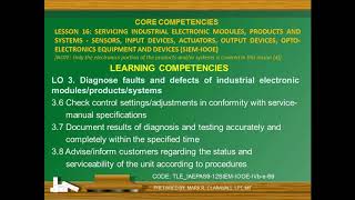 LESSON 16 SERVICING SENSORS INPUT DEVICES ACTUATORS OUTPUT DEVICES OPTOELECTRONICS EQUIPMENT [upl. by Adekan186]