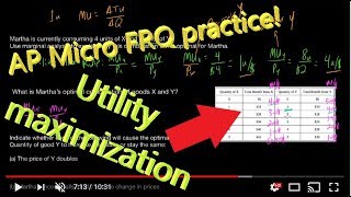 Utility Maximization Rule practice AP Micro 2016 FRQ 2 [upl. by Andert]