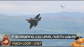 SOUNDS COOL F35 LOW LEVEL FLYING FAMOUS MACH LOOP LFA7 AWESOME EXIT • NW WALES VALLEYS [upl. by Eninaej]