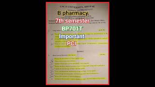 b pharmacy 7th sem ima important questions paper pci unit 1 to 5th rgpv shortvideo short [upl. by Aicilet]