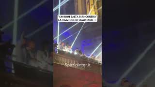 CUADRADO show alla FESTA INTER guardate la reazione al quotChi non salta bianconeroquot shorts [upl. by Ekralc]