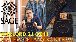 REVIEW SAGESEESMORE 8TH ANNIVERSARY SPECIAL WARLORD 21 OZ SANFORIZED  DENIM BUAT KONTES [upl. by Godliman51]