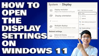 How To Open The Display Settings on Windows 1011 [upl. by Gerhardine]