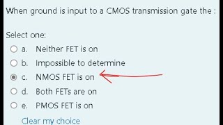 When ground is input to a CMOS transmission gate the   NMOS FET  CMOS and Digital VLSI Design [upl. by Mathew]