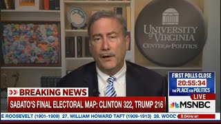 Fake NBC News  Sabatos Crystall Ball Predicts Clinton Win 1172016 quotExpertquot Larry Sabato [upl. by Nonad]