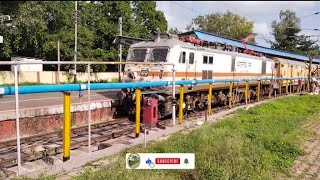 11039 maharashtra express with WAP7 departing Miraj junction [upl. by Pietro93]