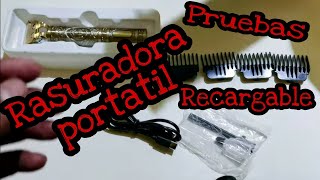 Rasuradora trimmer portátil recargable unboxing y pruebas de mercado libre [upl. by Hamfurd]