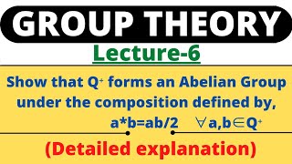 Lecture6Show that Q⁺ forms an abelian group where abab2Example2Group Theory [upl. by Etnahsal]