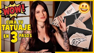 los 3 PASOS para CUIDAR un TATUAJE NUEVO y que cure PERFECTO😍 [upl. by Mark]