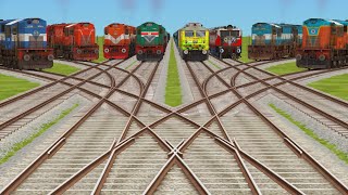 Grandient 3D🏖Railroad Crossing Track  More Realistic Freight Express  train games simulator [upl. by Aihsinat472]