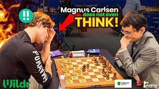 Carlsen makes stunning moves without thinking  Magnus Carlsen vs Yangyi Yu  World Blitz 2023 [upl. by Weisbrodt]