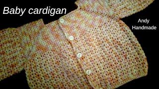 Cardigan baby top down taglia 6  9 mesi  uncinetto maglia facile [upl. by Reldnahc387]