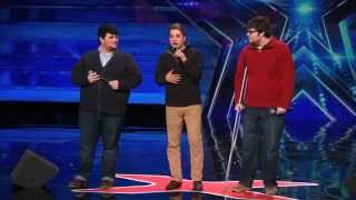 Triple Threat Beautifully Nerdy Boy Band Sing Classic by MKTO Americas Got Talent 2015 [upl. by Tillio]