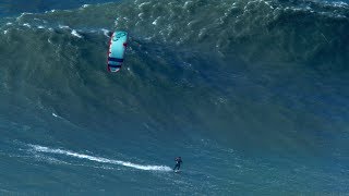 BIGGEST Wave Kite Surfed by Nuno Figueiredo at Nazare  Hard Rock version [upl. by Anis]