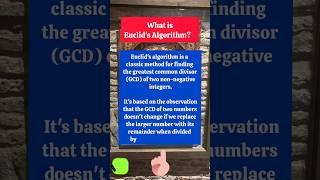 What is Euclid Algorithm Examplealgorithm algo eucliddivisionalgorithm euclidsalgorithm [upl. by Eednac719]