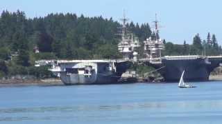 Puget Sound Navy Yard with 4 stored US Carriers Bremerton WA 762013 b [upl. by Norman]