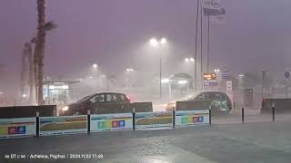 Paphos Airport Hail Storm [upl. by Ecurb778]