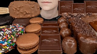 ASMR Chocolate Desserts amp Ice Cream Dove Sandwich Cookie HaagenDazs Macarons Dark Chocolate [upl. by Yelats]