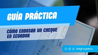 APRENDE A ENDOSAR UN CHEQUE EN ECUADOR [upl. by Langill]