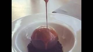 Melting Chocolate Dome Dessert With Ice Cream Inside [upl. by Flosser]