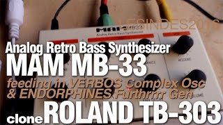 MAM MB33  ANALOG RETRO BASS SYNTH  ROLAND TB303 STYLE [upl. by Ainoz82]