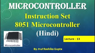 Lecture No13 Instruction Set of 8051 Microcontroller Hindi [upl. by Raynell]