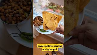 15 min me banaya yummy amp healthy breakfast  Sweet potato paratha and ghungni youtubeshorts shorts [upl. by Esinal]