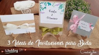 3 Ideas de Invitaciones para Boda  TUTORIAL [upl. by Lounge287]