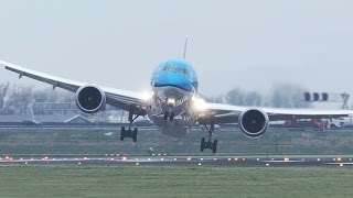 Storm Crosswind Landings during a STORM at Amsterdam Schiphol  50 Minutes version [upl. by Emoryt]