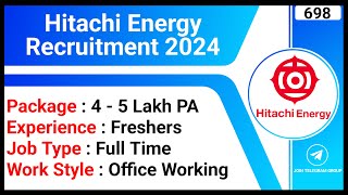 Hitachi Energy Recruitment 2024  Full Time Jobs  Entry Level Jobs  Management Trainee Jobs [upl. by Euqinim]