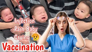 Injection Cute Baby Very Funny Face  Vaccine inject Pain Crying 😥 [upl. by Josephine]