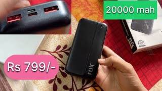 Cheap and Best Power Bank Rs 799  Flix Power Bank 20000mah Unboxing amp Review  technical gy [upl. by Kalk]