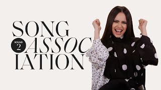 Sofia Carson Sings quotFools Goldquot Taylor Swift and FINNEAS in ROUND 2 of Song Association  ELLE [upl. by Renwick]