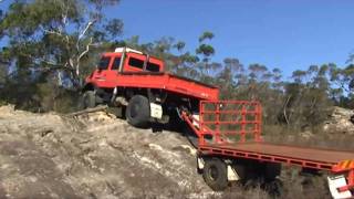 Unimog and trailer rock climbing in Southern Highlands [upl. by Swan]