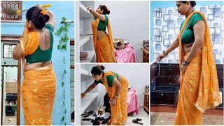 🌺Room cleaning vlog my saree vlog full house cleaning indian housewife daily vlog [upl. by Mairam]